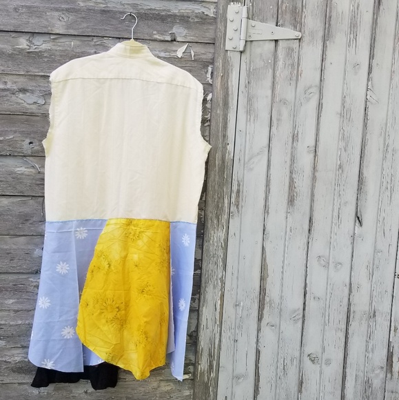 Vintage Floral Boho Shirt Dress Upcycled - Picture 4 of 6